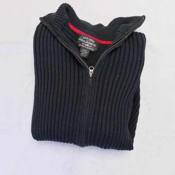 Polo Ralph Lauren Mens Sweater M Shawl Cardigan Naval Nautical Cable Knit - Picture 10 of 13